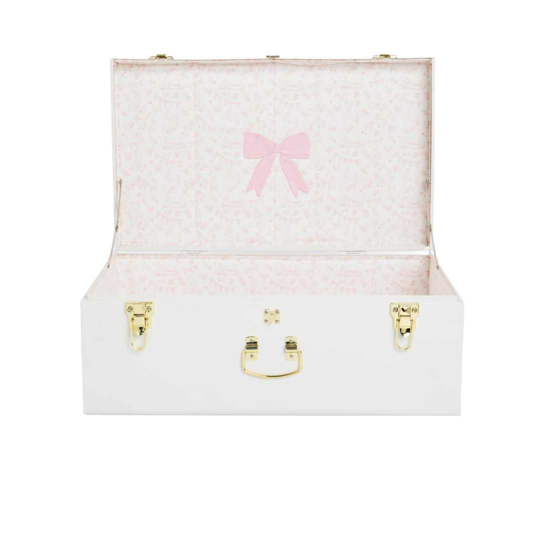 Quick Ship Pink Bow Grand Baby Trunk | Petite Keep Quick Ship Pink Bow Grand Baby Trunk | Petite Keep