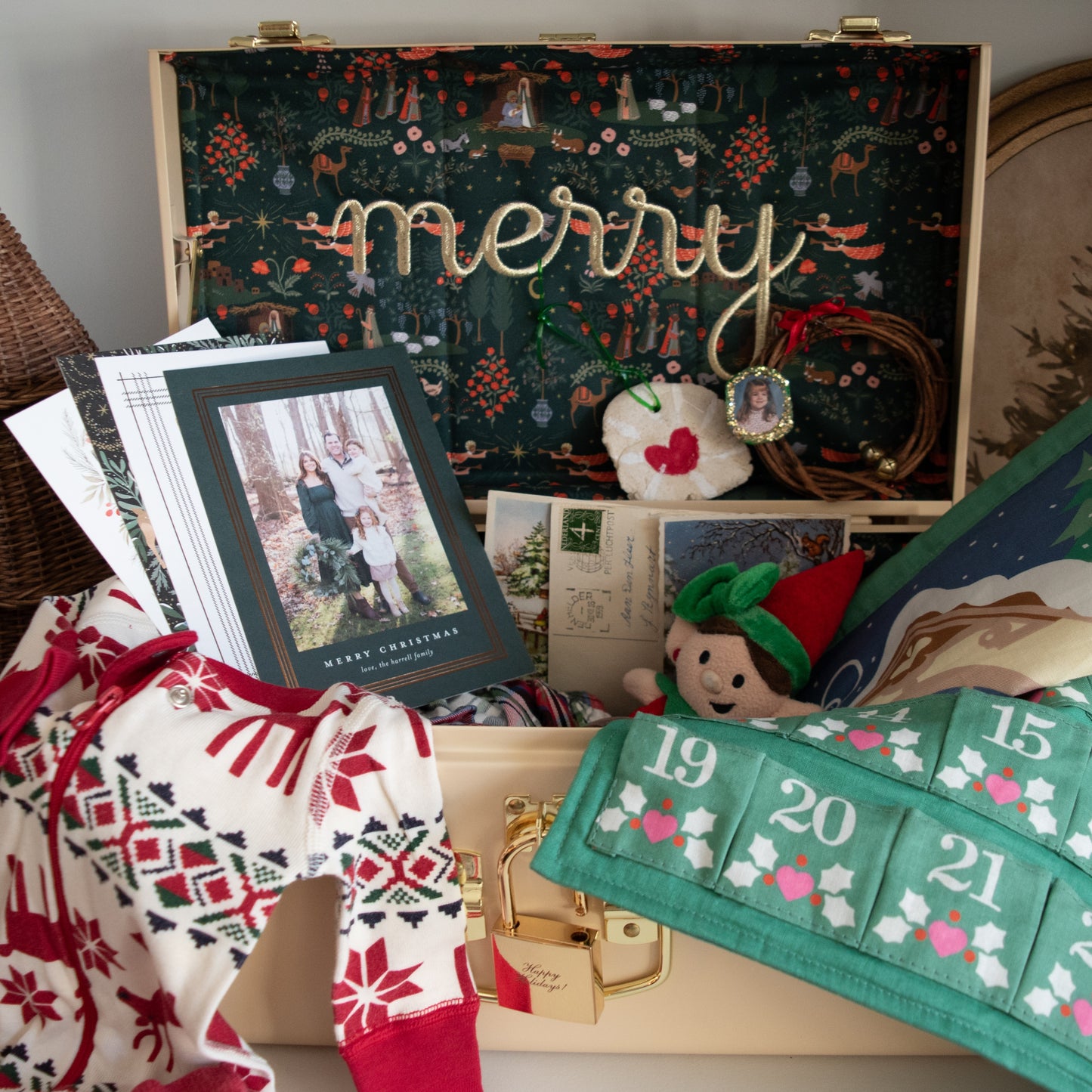 Rifle Paper Co. Mini Trunk in Laurel Menorah