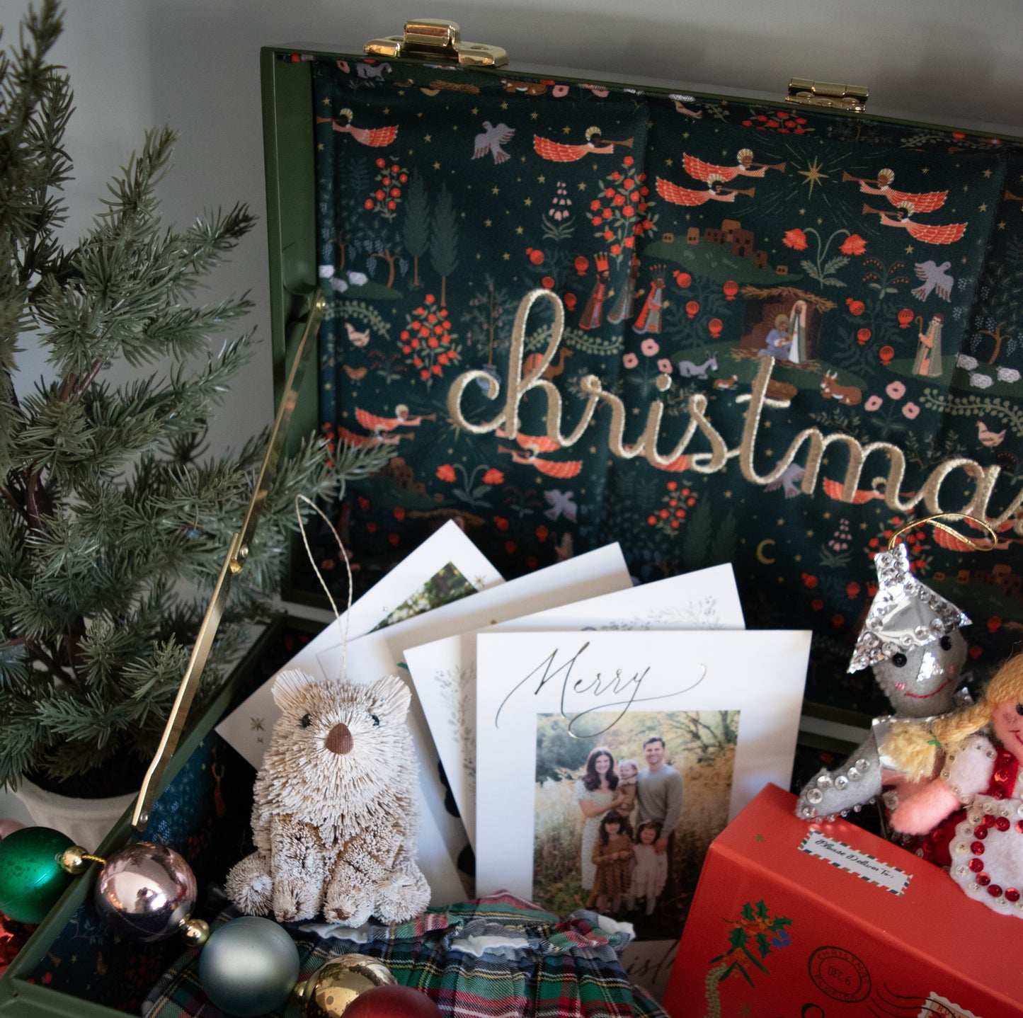 Rifle Paper Co. Mini Trunk in Laurel Menorah