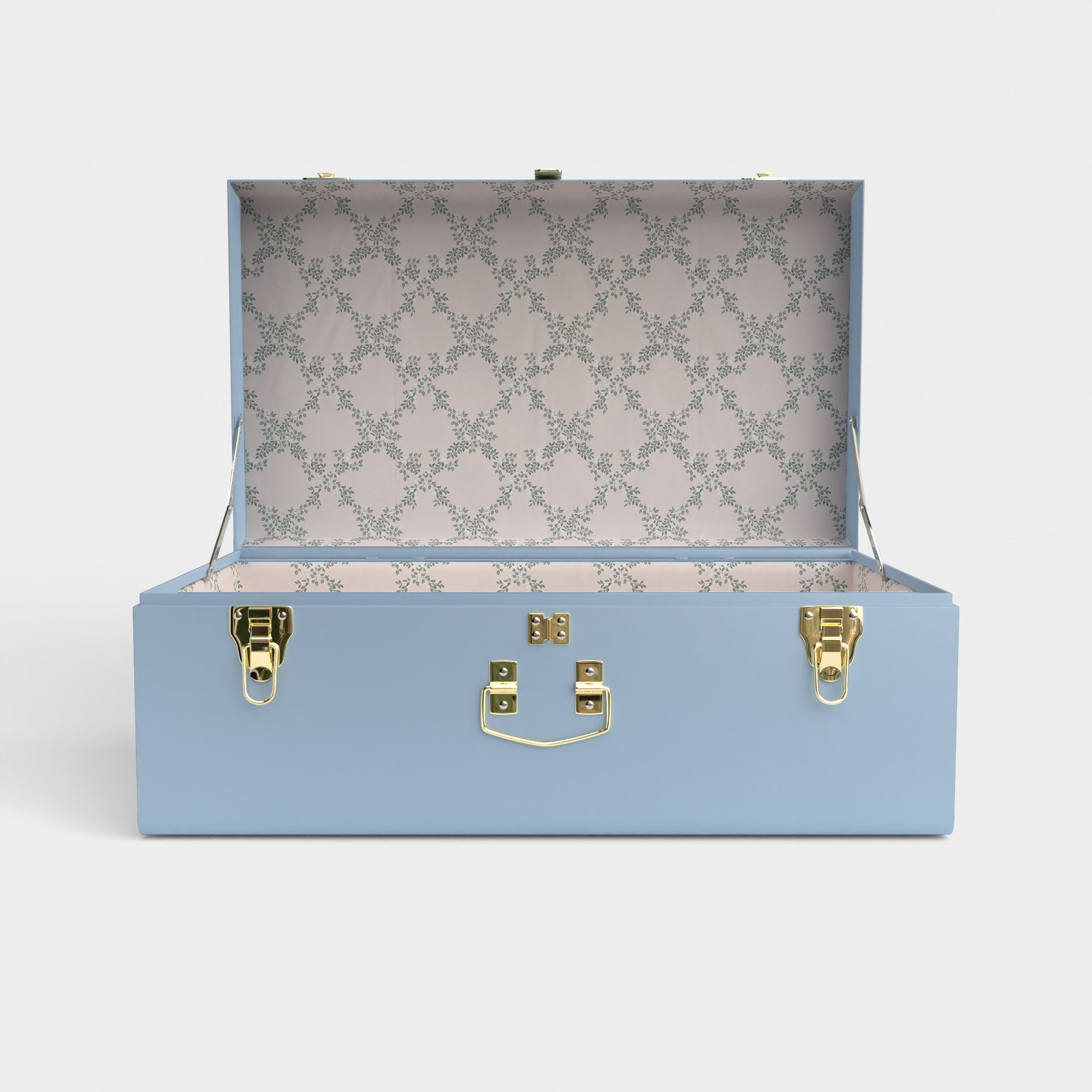 Grand Trunk - Light Blue w/ Ivy Trail Fabric