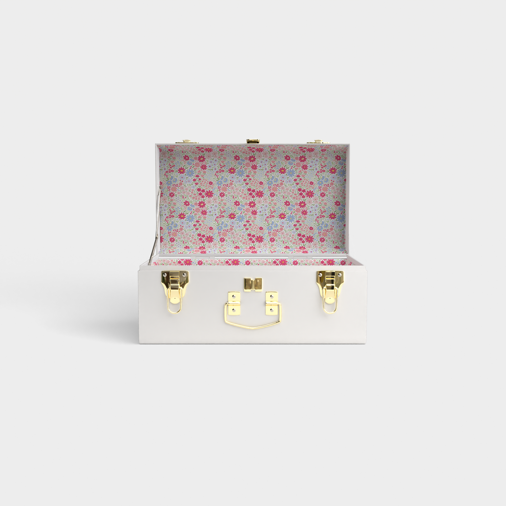 Mini Trunk - White- inside color Nantucket Blooms