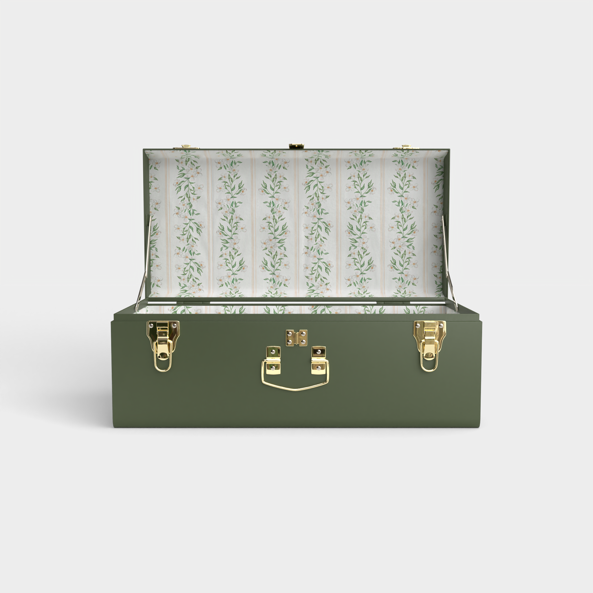 Petite Trunk - Green - Tillman text "Guzman"