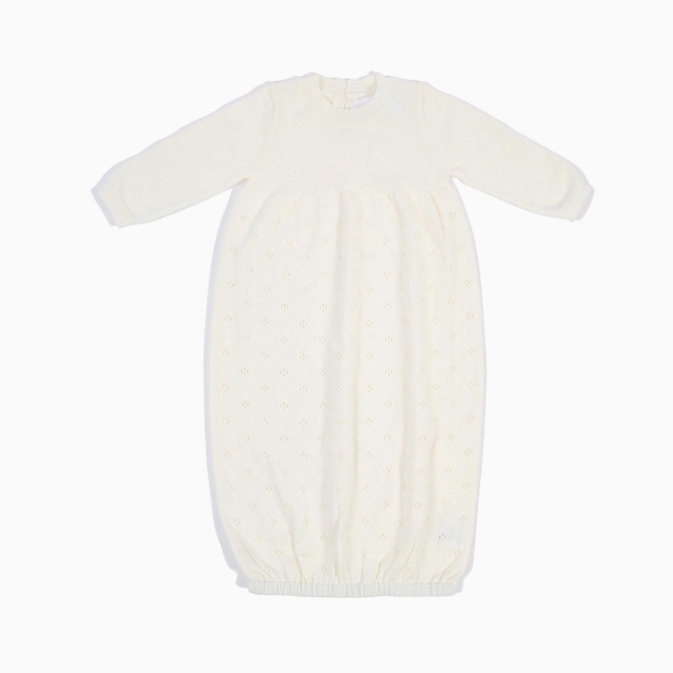 KNOTTED BABY GOWN IN RIBBED WHITE – Pickadilee Kids